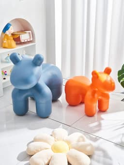 Large Cartoon Children's Chair Living Room Furniture Creative Animal Stool Cashmere Hippo Chair Home Decor Shoe Changing Stool
