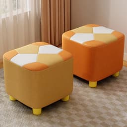 Wooden Waterproof Square Living Room Stools Colorful Creative Design Soft Bedroom Ottoman Simple Cute Modern Home Furniture