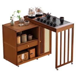 2025 Hot Selling Portable Tea Table with Heating Kettle for Home Balcony Tea Ceremony