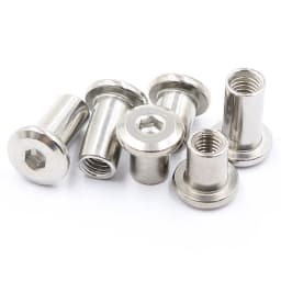 M10 304 Stainless Steel Flat Hex Hexagon Socket Head Connector Rivet Furniture Table Connector Insert Joint Sleeve Cap Nut
