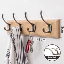 Wall Mounted Solid Wood Coat Rack with Hooks Space Saving Closet Organizer for Hats Jackets Entrance Hallway Decor Furniture