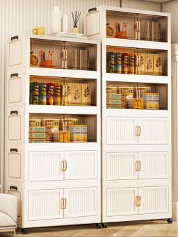 MultiFunctional Room Storage Cabinet with Double Doors Multiple Layers Thickened Design for Home Living Room Miscellaneous Goods