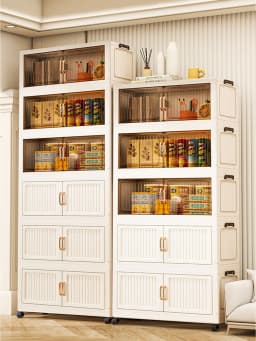 MultiFunctional Room Storage Cabinet with Double Doors Multiple Layers Thickened Design for Home Living Room Miscellaneous Goods