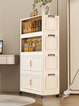 MultiFunctional Room Storage Cabinet with Double Doors Multiple Layers Thickened Design for Home Living Room Miscellaneous Goods