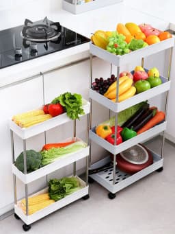 3/4 Layer Rolling Utility Cart, Bathroom Storage Rack With Wheels,Bathroom Storage Organizer, Multi-purpose Utility Cart