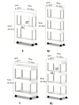3/4 Layer Rolling Utility Cart, Bathroom Storage Rack With Wheels,Bathroom Storage Organizer, Multi-purpose Utility Cart