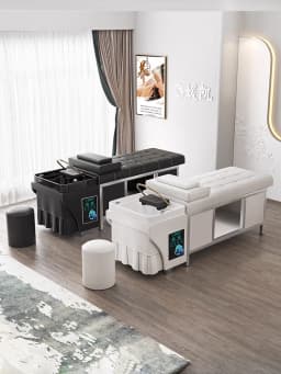 High Quality New Shampoo Chair Can Wash Hair and Pedicure with Foot Basin, Head and Legs Can Be Stretched with Fumigation