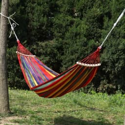 Hammock Leisure Durable Single Travel Swing Chair Hanging Bed Casual Hammocks For Patio Garden Backyard Outdoor Indoor With Bag