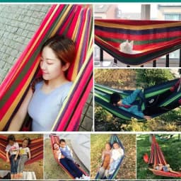 Hammock Leisure Durable Single Travel Swing Chair Hanging Bed Casual Hammocks For Patio Garden Backyard Outdoor Indoor With Bag