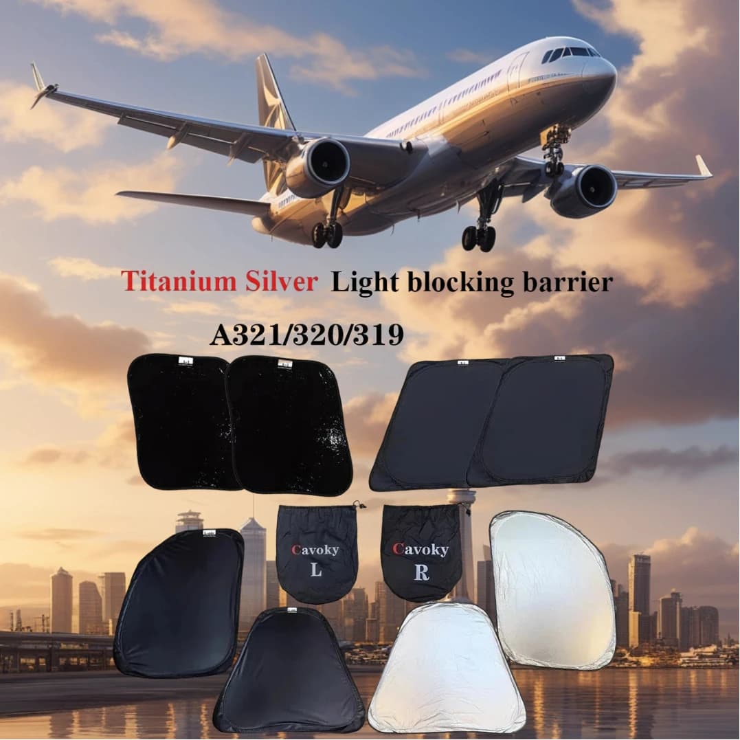 Airbus A320 321 sunshade, titanium silver portable, foldable sun shield, UV protection, sun protection, heat insulation
