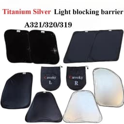 Airbus A320 321 sunshade, titanium silver portable, foldable sun shield, UV protection, sun protection, heat insulation