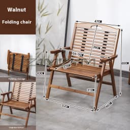 Outdoor Portable Folding Camping Chair Bamboo Summer Leisure Picnic Chair Home Balcony Back Nap Lounge Chair