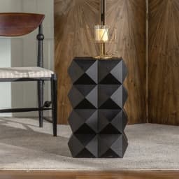 MOMO Black Antique Style Sofa Side Table for Living Room Balcony B&B Small Coffee Table Villa Model Room Corner Bedside