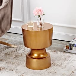 luxury side table Brush Brass console table Nordic Contemporary corner coffee table