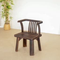 Solid Wood Chinese Vintage Lounge Chair Zen Courtyard Stool with Round Backrest & Oriental Tea Ceremony Seating for Balcony