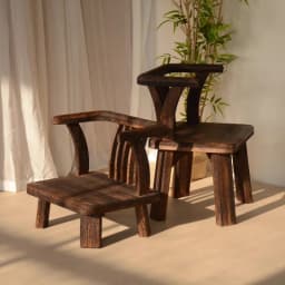 Solid Wood Chinese Vintage Lounge Chair Zen Courtyard Stool with Round Backrest & Oriental Tea Ceremony Seating for Balcony