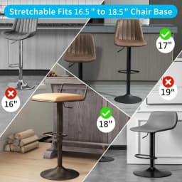 2PCS Bar Stools Leg Protectors Ring Stretchable Silicone Non-Slip Chair Leg Protector Chair Footrest Bottom Pads Protect Floor