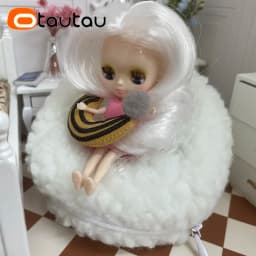 OTAUTAU 12cm/5inch Diameter Mini Bean Bag Pouf Gift for 1/12 BJD Doll House Furniture Couch Sofa Bed Lounger Beanbag Chair SF294