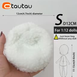 OTAUTAU 12cm/5inch Diameter Mini Bean Bag Pouf Gift for 1/12 BJD Doll House Furniture Couch Sofa Bed Lounger Beanbag Chair SF294