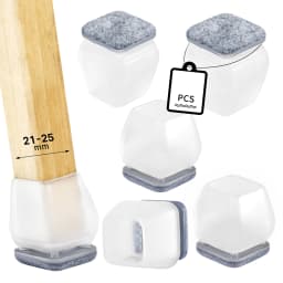 8PCS Grey Chair Leg Floor Protectors with Thick Wrap Felt Pads Silicone Furniture Foot Cover Table Feet Protect Floors