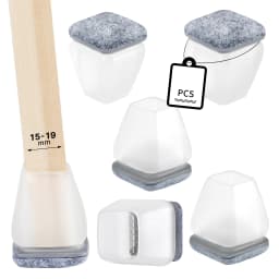 8PCS Grey Chair Leg Floor Protectors with Thick Wrap Felt Pads Silicone Furniture Foot Cover Table Feet Protect Floors