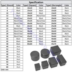  Black Round Soft PVC Table Chair Leg Tube Cap Anti-Skid Floor Protector Caps 6mm-76mm Floor Protector Pads
