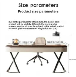 Office Table, Walnut Desk, Office Desk and Chair Set, Retro Walnut Wood Veneer, Computer Desk, Italian Executive Office Desk Set