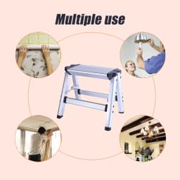 1 Step Stool Folding Ladder Aluminum Alloy Herringbone Ladder Thickened Ladder Stool Portable Home Outdoor Camping Stool