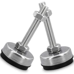 304 Stainless Steel Fixed Adjusting Furniture Foot With M6 M8 M10 M12 M14 M16 M18 Rubber Damping Anti-Slip Guard Glide Pad