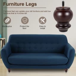 4Pcs Furniture Leg Set Solid Wood Sofa Legs Replacement Feet Fittings Height 4 Inch Coffee Table TV Cabinet Wooden Legs