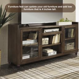 4Pcs Furniture Leg Set Solid Wood Sofa Legs Replacement Feet Fittings Height 4 Inch Coffee Table TV Cabinet Wooden Legs
