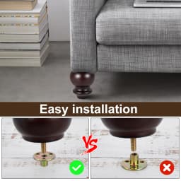 4Pcs Furniture Leg Set Solid Wood Sofa Legs Replacement Feet Fittings Height 4 Inch Coffee Table TV Cabinet Wooden Legs