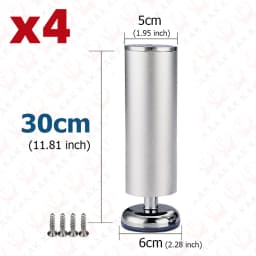 KAK 4pcs Aluminum Alloy Furniture Legs Adjustable Sofa Leg Table Feet Replacement 6-30CM Heavy Duty 400KG Furniture Support Leg