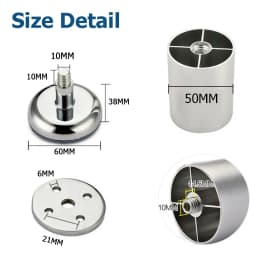 KAK 4pcs Aluminum Alloy Furniture Legs Adjustable Sofa Leg Table Feet Replacement 6-30CM Heavy Duty 400KG Furniture Support Leg