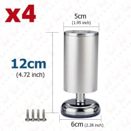 KAK 4pcs Aluminum Alloy Furniture Legs Adjustable Sofa Leg Table Feet Replacement 6-30CM Heavy Duty 400KG Furniture Support Leg