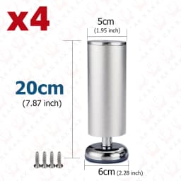 KAK 4pcs Aluminum Alloy Furniture Legs Adjustable Sofa Leg Table Feet Replacement 6-30CM Heavy Duty 400KG Furniture Support Leg