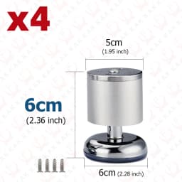 KAK 4pcs Aluminum Alloy Furniture Legs Adjustable Sofa Leg Table Feet Replacement 6-30CM Heavy Duty 400KG Furniture Support Leg