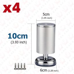 KAK 4pcs Aluminum Alloy Furniture Legs Adjustable Sofa Leg Table Feet Replacement 6-30CM Heavy Duty 400KG Furniture Support Leg