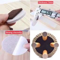 128-18Pcs Thicken 5mm Felt Chair Leg Pads Self Adhesive Furniture Mute Non-slip Anti-collision Gasket Wood Floor Protectors Mats
