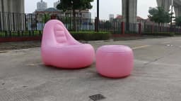 Inflatable Lounges Chair with Ottoman Blow Up Chaise Lounges Air Lazy Sofa Set Portable Inflatable Seats for Indoor & Outdoor