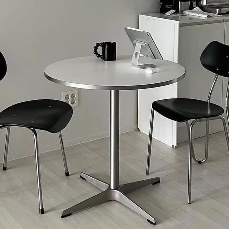 2025 New Furniture Silver Tisch Small Dining Table Modern Mesa Circular Apartment Coffee Shop Restaurant Antique Office Desk