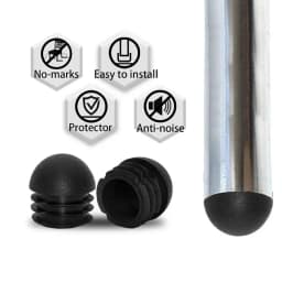 1-20Pcs Domed Round Plastic Blanking End Caps Chair Feet Tube Inserts Plug Dust Cover 13mm-76mm black&White