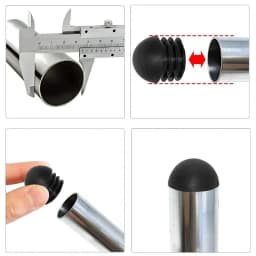 1-20Pcs Domed Round Plastic Blanking End Caps Chair Feet Tube Inserts Plug Dust Cover 13mm-76mm black&White