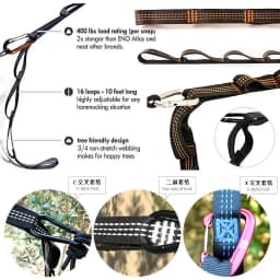 Lighten Up Hammock Tree Straps Camping Hammock Accessories with 2 Carabiner Camping Hanging Straps High Bearing