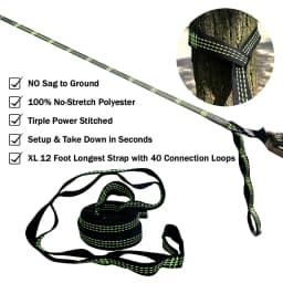 Lighten Up Hammock Tree Straps Camping Hammock Accessories with 2 Carabiner Camping Hanging Straps High Bearing