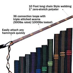 Lighten Up Hammock Tree Straps Camping Hammock Accessories with 2 Carabiner Camping Hanging Straps High Bearing