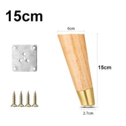 Brand New Furniture Legs ,For Cupboard Sofa Table TV Cabinet Stool Oak Feet With Pure Copper Protective Case Cone Feet Pack of 4