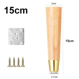 Brand New Furniture Legs ,For Cupboard Sofa Table TV Cabinet Stool Oak Feet With Pure Copper Protective Case Cone Feet Pack of 4