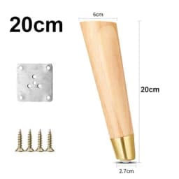 Brand New Furniture Legs ,For Cupboard Sofa Table TV Cabinet Stool Oak Feet With Pure Copper Protective Case Cone Feet Pack of 4