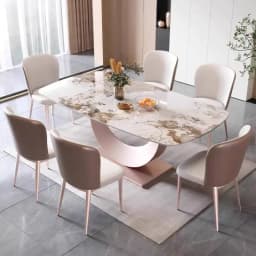 Modern Dining Rooms Kitchen Table Rectangular Chairs Room Marble Reception Restaurant Bord Bwrdd Sedentary Luxury Furniture Home